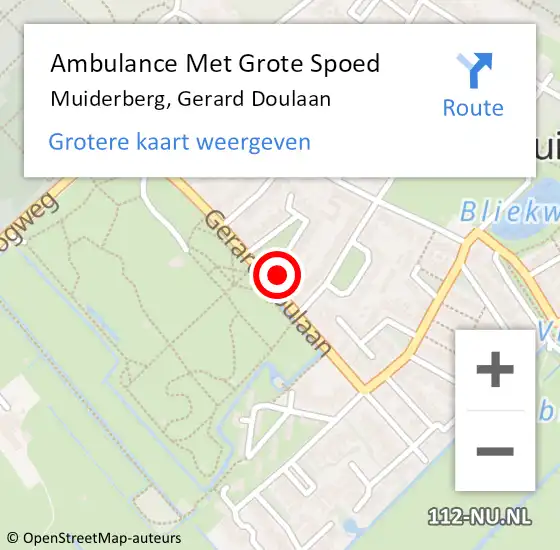 Locatie op kaart van de 112 melding: Ambulance Met Grote Spoed Naar Muiderberg, Gerard Doulaan op 17 januari 2015 10:42