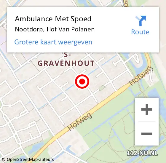 Locatie op kaart van de 112 melding: Ambulance Met Spoed Naar Nootdorp, Hof Van Polanen op 17 januari 2015 11:22