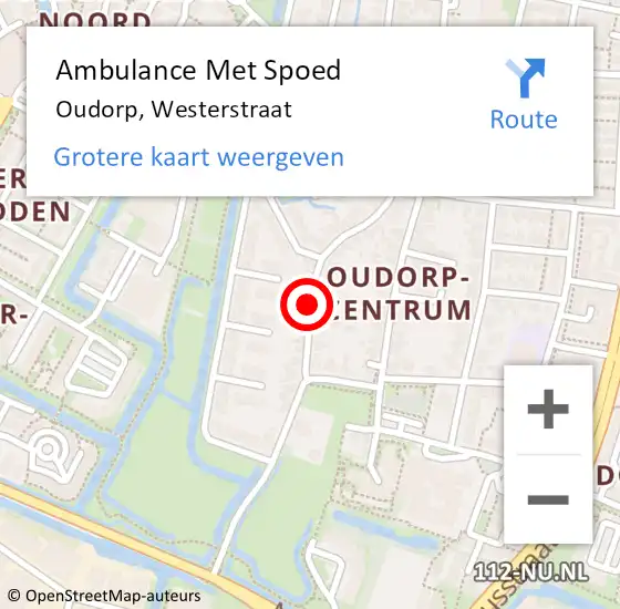 Locatie op kaart van de 112 melding: Ambulance Met Spoed Naar Oudorp, Westerstraat op 17 januari 2015 13:42