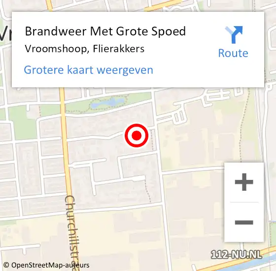 Locatie op kaart van de 112 melding: Brandweer Met Grote Spoed Naar Vroomshoop, Flierakkers op 17 januari 2015 13:43