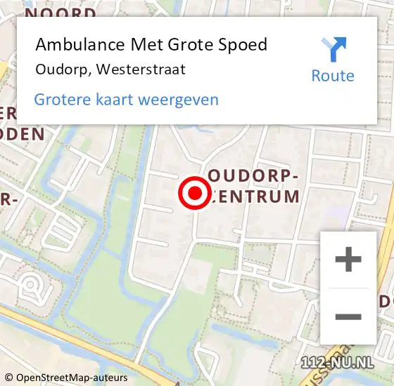 Locatie op kaart van de 112 melding: Ambulance Met Grote Spoed Naar Oudorp, Westerstraat op 17 januari 2015 13:44