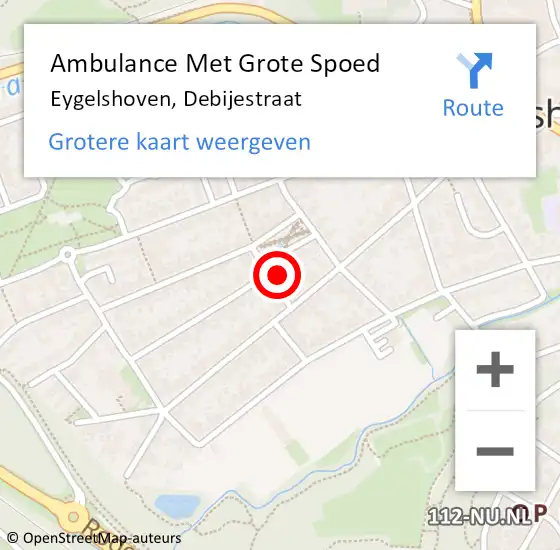 Locatie op kaart van de 112 melding: Ambulance Met Grote Spoed Naar Eygelshoven, Debijestraat op 17 januari 2015 13:56