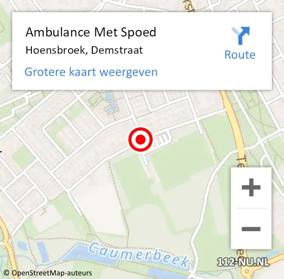 Locatie op kaart van de 112 melding: Ambulance Met Spoed Naar Hoensbroek, Demstraat op 17 januari 2015 14:06