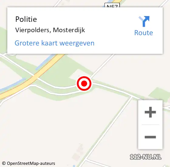 Locatie op kaart van de 112 melding: Politie Vierpolders, Mosterdijk op 28 oktober 2013 06:21