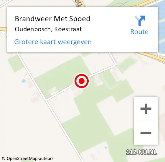 Locatie op kaart van de 112 melding: Brandweer Met Spoed Naar Oudenbosch, Koestraat op 28 oktober 2013 06:25