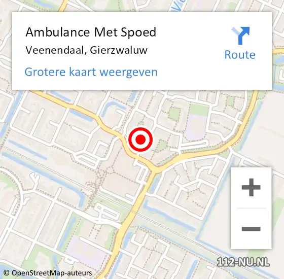 Locatie op kaart van de 112 melding: Ambulance Met Spoed Naar Veenendaal, Gierzwaluw op 17 januari 2015 17:18