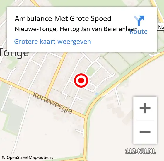 Locatie op kaart van de 112 melding: Ambulance Met Grote Spoed Naar Nieuwe-Tonge, Hertog Jan van Beierenlaan op 17 januari 2015 17:46