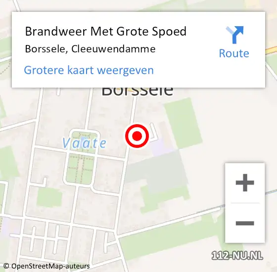 Locatie op kaart van de 112 melding: Brandweer Met Grote Spoed Naar Borssele, Cleeuwendamme op 17 januari 2015 18:31