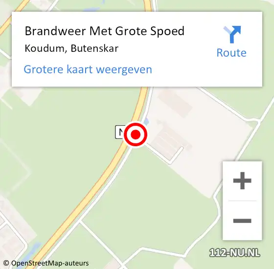 Locatie op kaart van de 112 melding: Brandweer Met Grote Spoed Naar Koudum, Butenskar op 28 oktober 2013 07:04