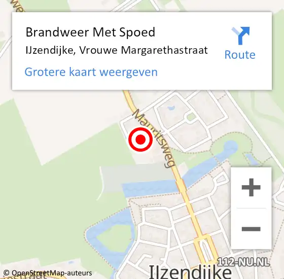 Locatie op kaart van de 112 melding: Brandweer Met Spoed Naar IJzendijke, Vrouwe Margarethastraat op 17 januari 2015 18:53