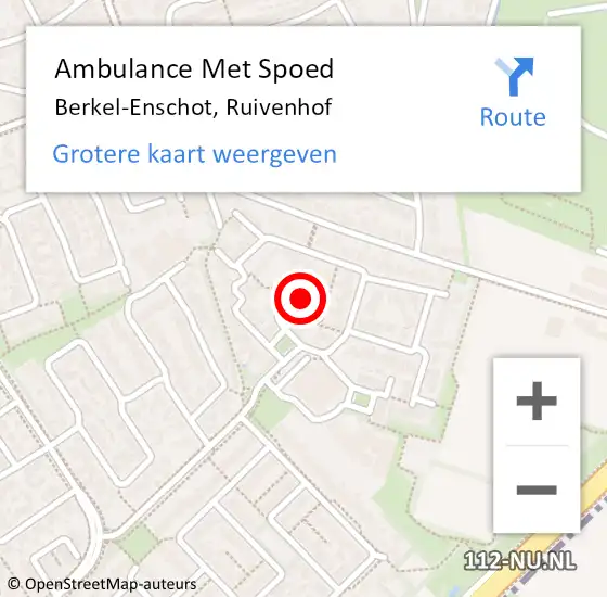 Locatie op kaart van de 112 melding: Ambulance Met Spoed Naar Berkel-Enschot, Ruivenhof op 17 januari 2015 20:35