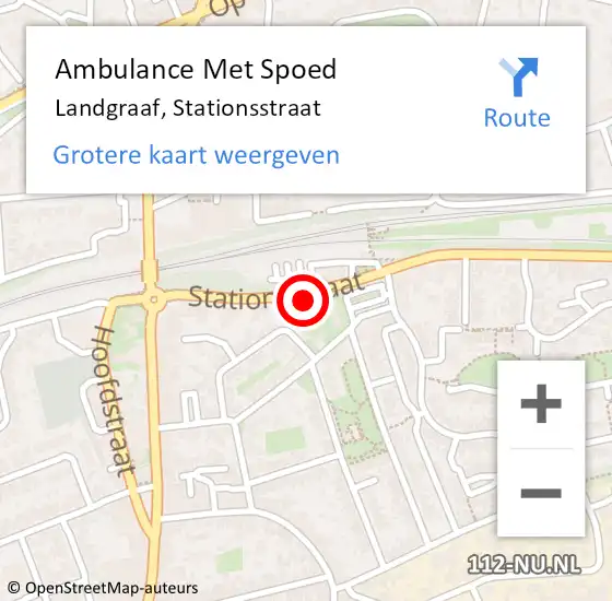 Locatie op kaart van de 112 melding: Ambulance Met Spoed Naar Landgraaf, Stationsstraat op 17 januari 2015 22:12