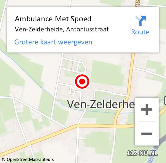 Locatie op kaart van de 112 melding: Ambulance Met Spoed Naar Ven-Zelderheide, Antoniusstraat op 17 januari 2015 23:04