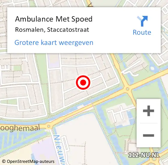 Locatie op kaart van de 112 melding: Ambulance Met Spoed Naar Rosmalen, Staccatostraat op 17 januari 2015 23:05