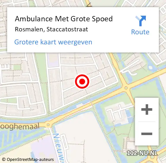 Locatie op kaart van de 112 melding: Ambulance Met Grote Spoed Naar Rosmalen, Staccatostraat op 17 januari 2015 23:09