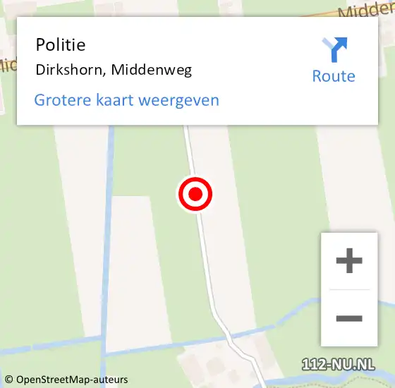 Locatie op kaart van de 112 melding: Politie Dirkshorn, Middenweg op 18 januari 2015 00:35