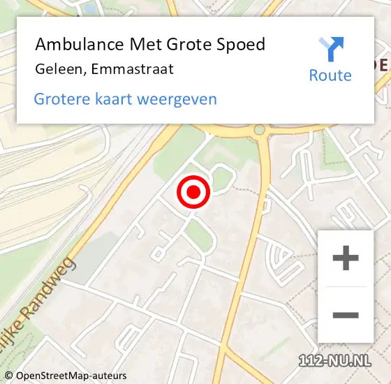 Locatie op kaart van de 112 melding: Ambulance Met Grote Spoed Naar Geleen, Emmastraat op 18 januari 2015 02:45