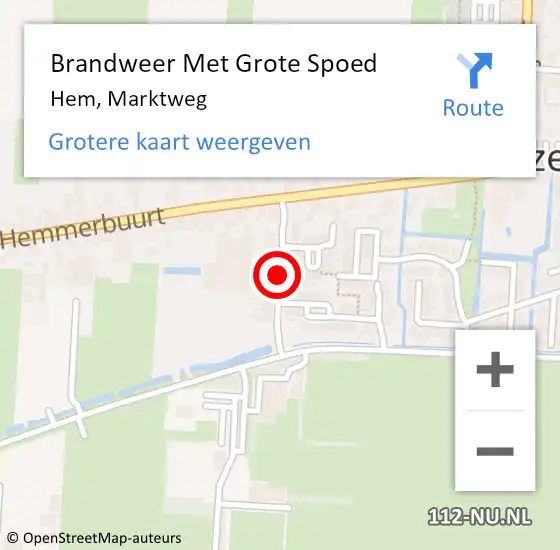 Locatie op kaart van de 112 melding: Brandweer Met Grote Spoed Naar Hem, Marktweg op 18 januari 2015 02:51