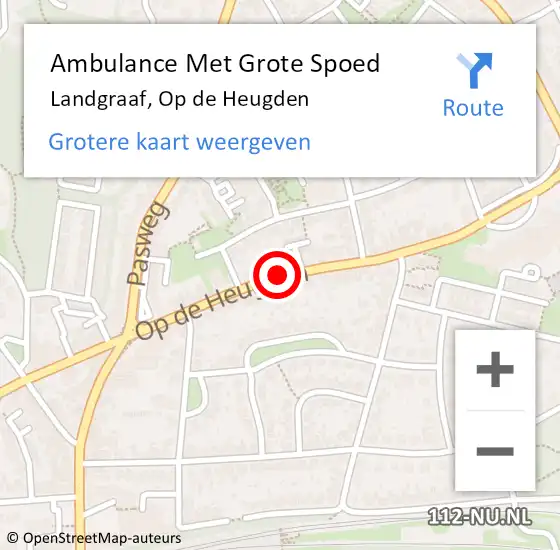 Locatie op kaart van de 112 melding: Ambulance Met Grote Spoed Naar Landgraaf, Op de Heugden op 18 januari 2015 08:00