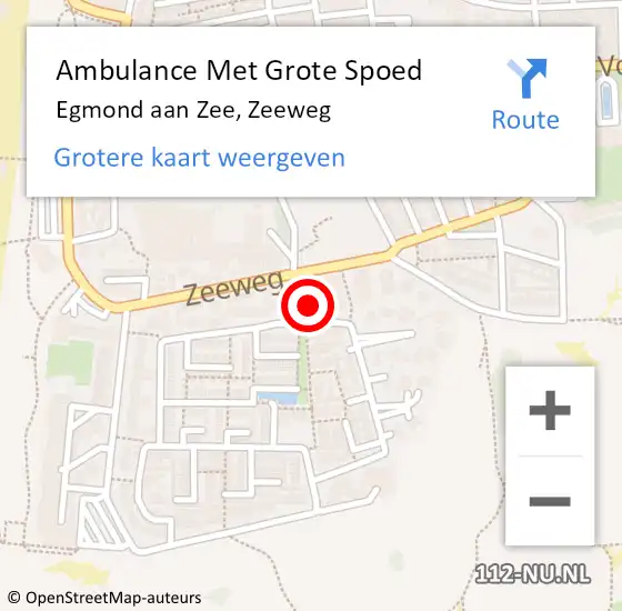 Locatie op kaart van de 112 melding: Ambulance Met Grote Spoed Naar Egmond aan Zee, Zeeweg op 18 januari 2015 08:39