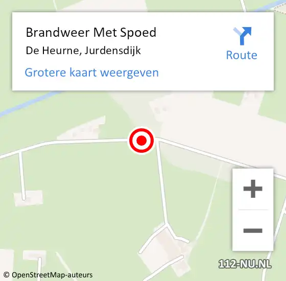 Locatie op kaart van de 112 melding: Brandweer Met Spoed Naar De Heurne, Jurdensdijk op 28 oktober 2013 07:44