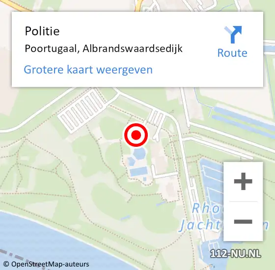 Locatie op kaart van de 112 melding: Politie Poortugaal, Albrandswaardsedijk op 18 januari 2015 11:02