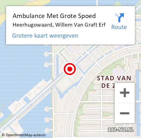Locatie op kaart van de 112 melding: Ambulance Met Grote Spoed Naar Heerhugowaard, Willem Van Graft Erf op 18 januari 2015 11:10