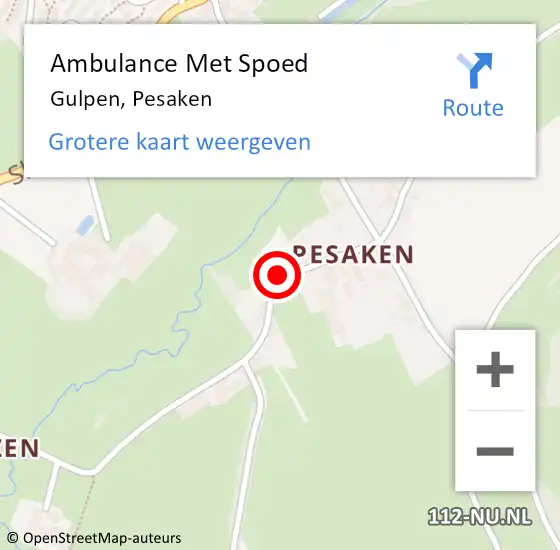 Locatie op kaart van de 112 melding: Ambulance Met Spoed Naar Gulpen, Pesaken op 18 januari 2015 11:31