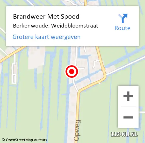 Locatie op kaart van de 112 melding: Brandweer Met Spoed Naar Berkenwoude, Weidebloemstraat op 28 oktober 2013 07:48