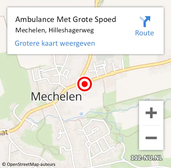 Locatie op kaart van de 112 melding: Ambulance Met Grote Spoed Naar Mechelen, Hilleshagerweg op 18 januari 2015 13:07