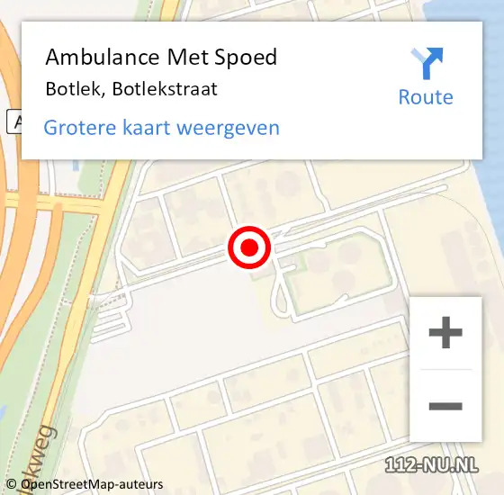 Locatie op kaart van de 112 melding: Ambulance Met Spoed Naar Botlek, Botlekstraat op 18 januari 2015 13:18