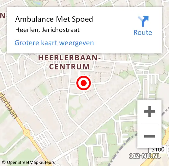 Locatie op kaart van de 112 melding: Ambulance Met Spoed Naar Heerlen, Jerichostraat op 18 januari 2015 13:27