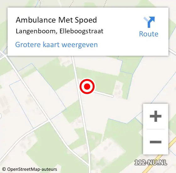 Locatie op kaart van de 112 melding: Ambulance Met Spoed Naar Langenboom, Elleboogstraat op 18 januari 2015 16:49