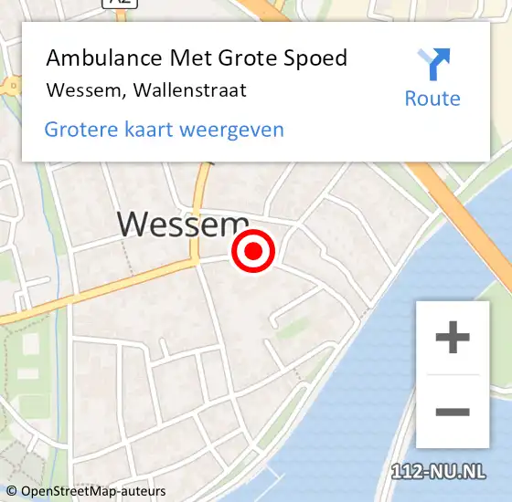 Locatie op kaart van de 112 melding: Ambulance Met Grote Spoed Naar Wessem, Wallenstraat op 18 januari 2015 19:28