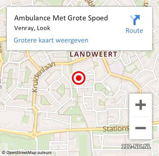 Locatie op kaart van de 112 melding: Ambulance Met Grote Spoed Naar Venray, Look op 28 oktober 2013 08:17