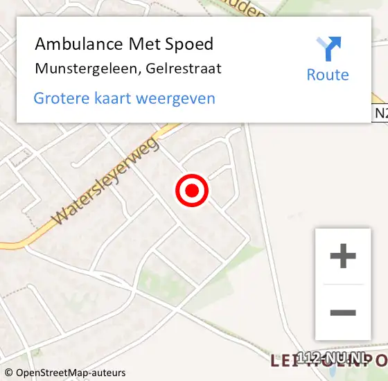 Locatie op kaart van de 112 melding: Ambulance Met Spoed Naar Munstergeleen, Gelrestraat op 18 januari 2015 23:09
