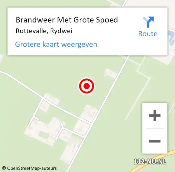 Locatie op kaart van de 112 melding: Brandweer Met Grote Spoed Naar Rottevalle, Rydwei op 18 januari 2015 23:31