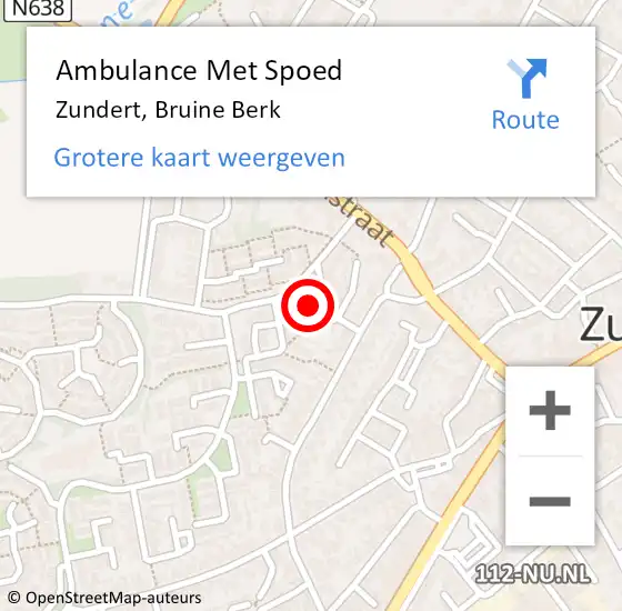 Locatie op kaart van de 112 melding: Ambulance Met Spoed Naar Zundert, Bruine Berk op 19 januari 2015 01:44