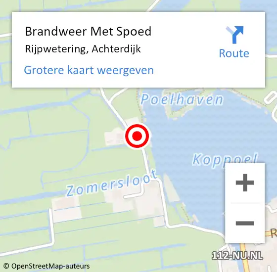 Locatie op kaart van de 112 melding: Brandweer Met Spoed Naar Rijpwetering, Achterdijk op 28 oktober 2013 08:20