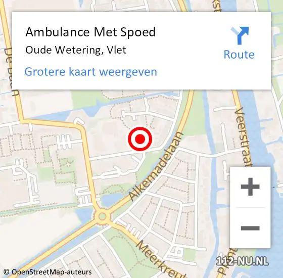 Locatie op kaart van de 112 melding: Ambulance Met Spoed Naar Oude Wetering, Vlet op 19 januari 2015 02:43