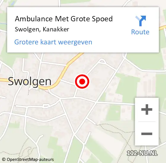 Locatie op kaart van de 112 melding: Ambulance Met Grote Spoed Naar Swolgen, Kanakker op 19 januari 2015 04:04