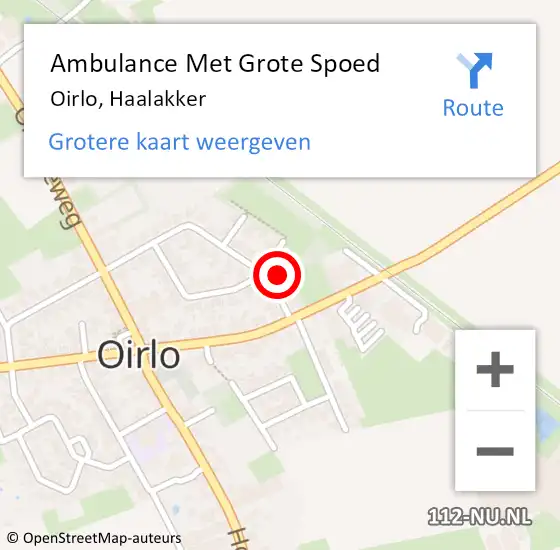 Locatie op kaart van de 112 melding: Ambulance Met Grote Spoed Naar Oirlo, Haalakker op 19 januari 2015 04:09