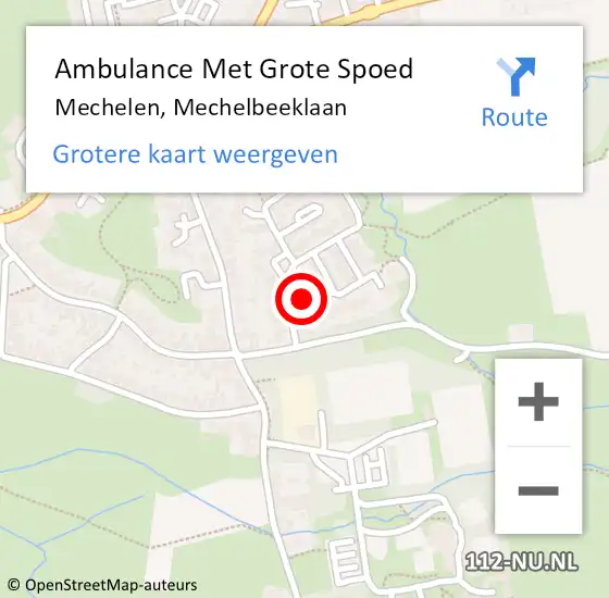 Locatie op kaart van de 112 melding: Ambulance Met Grote Spoed Naar Mechelen, Mechelbeeklaan op 19 januari 2015 04:46