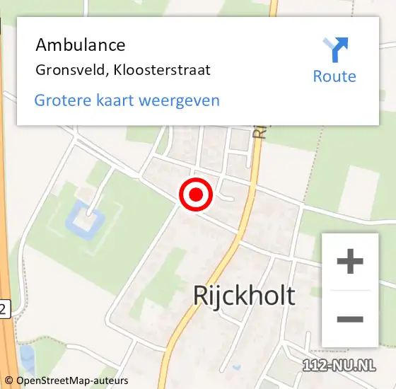 Locatie op kaart van de 112 melding: Ambulance Gronsveld, Kloosterstraat op 19 januari 2015 05:51