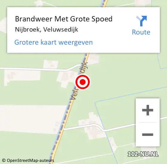 Locatie op kaart van de 112 melding: Brandweer Met Grote Spoed Naar Nijbroek, Veluwsedijk op 19 januari 2015 06:05