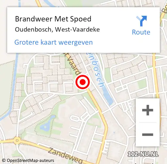 Locatie op kaart van de 112 melding: Brandweer Met Spoed Naar Oudenbosch, West-Vaardeke op 28 oktober 2013 08:29