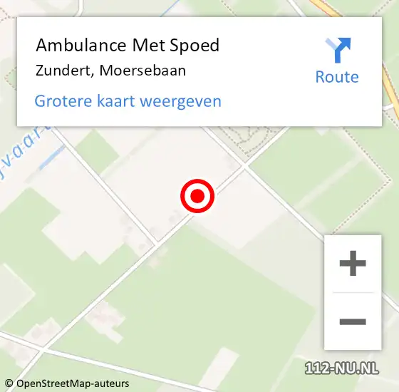 Locatie op kaart van de 112 melding: Ambulance Met Spoed Naar Zundert, Moersebaan op 19 januari 2015 08:52