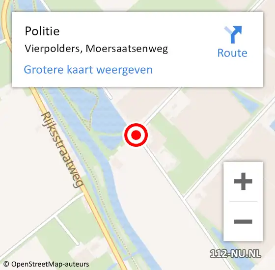 Locatie op kaart van de 112 melding: Politie Vierpolders, Moersaatsenweg op 19 januari 2015 08:56