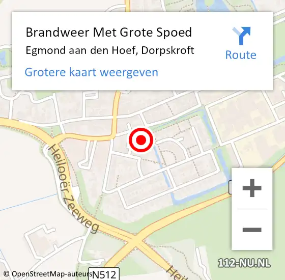 Locatie op kaart van de 112 melding: Brandweer Met Grote Spoed Naar Egmond aan den Hoef, Dorpskroft op 19 januari 2015 09:22