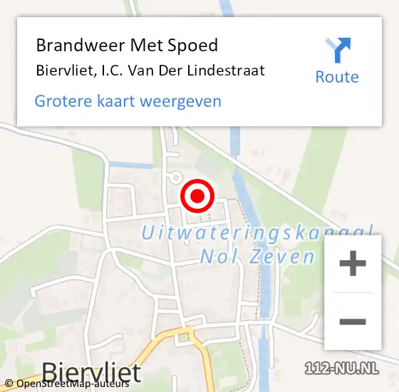 Locatie op kaart van de 112 melding: Brandweer Met Spoed Naar Biervliet, I.C. Van Der Lindestraat op 28 oktober 2013 08:37
